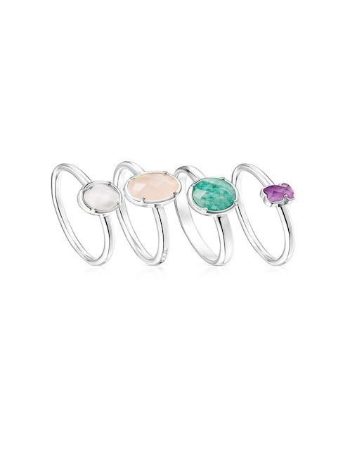 Anillo de flor Tous Cool Color P 925 de plata cuarzo lustre