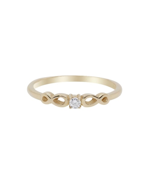 Anillo Valessa 14 k de oro amarillo diamante brillante