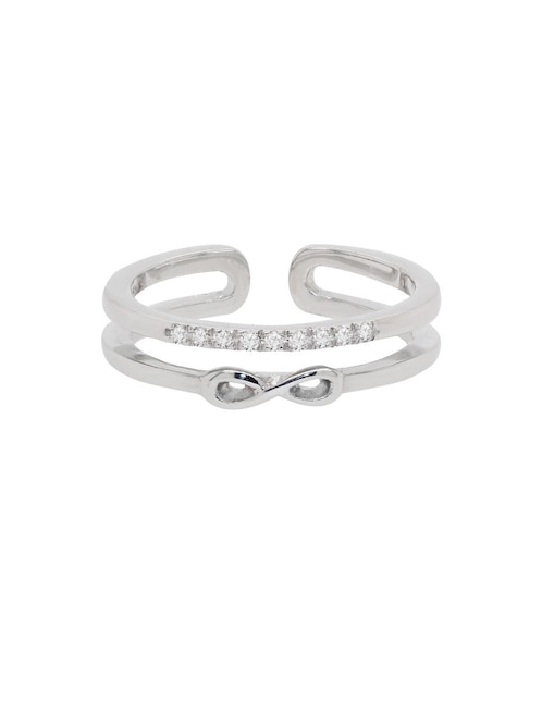 Anillo Valessa 14 k de oro blanco diamante brillante