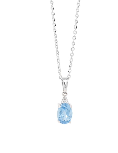 Dije de oro blanco 14 K topacio 1
