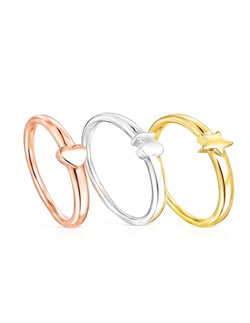 Anillo de flor Tous Ring Mix P 925 de plata vermeil rosa pulido