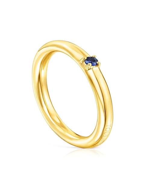 Anillo Tous Ring Mix P 925 de plata vermeil zafiro pavé