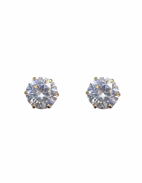 Broqueles Mancini de oro amarillo 18 K con acabado brillante zirconia