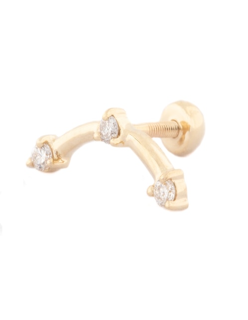 Piercing Ingrata Fortuna Star Ear Climbers de oro 14 k diamante