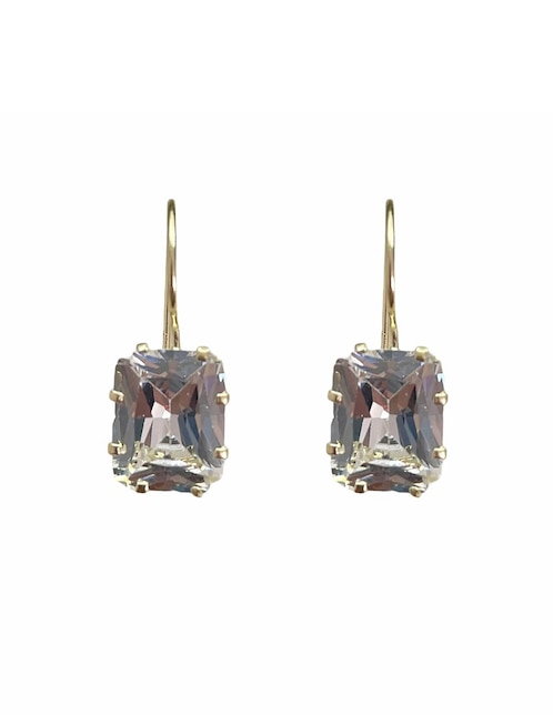Aretes Mancini de oro con acabado brillante zirconia