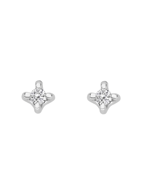 Broqueles de oro blanco con acabado espejo diamante 1