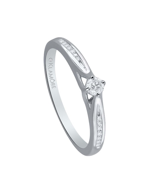 Anillo de compromiso de oro blanco 14 k Circe diamante 1