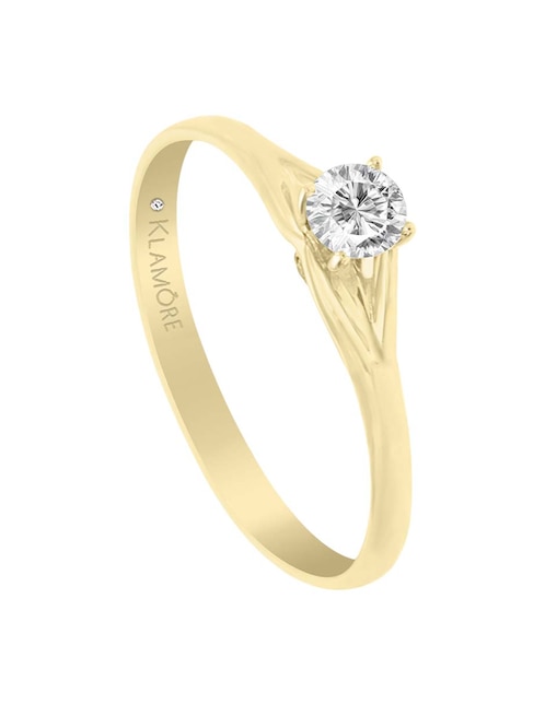Solitario de oro 14 k Cecily diamante 1