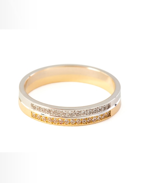 Anillo 14 k de oro florentino zirconia pulido 1