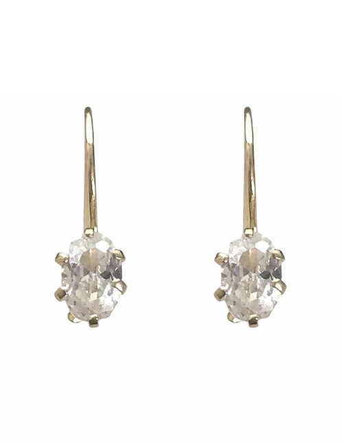 Aretes Mancini de oro con acabado brillante zirconia
