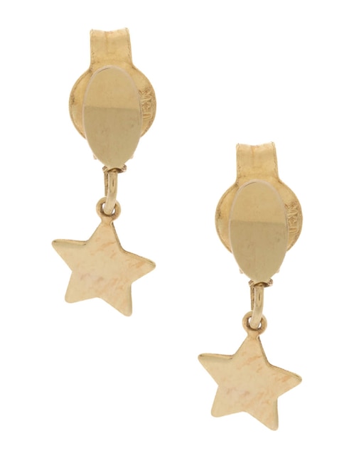 Broqueles de estrella Lusso de oro 14 K con acabado pulido