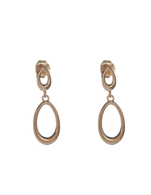 Aretes ovalados Lusso de oro con acabado brillante