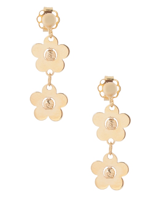 Aretes largos Lusso de oro amarillo 14 k