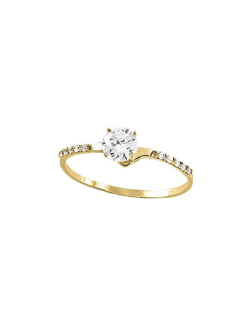 Anillo de compromiso de oro amarillo 10 k 1
