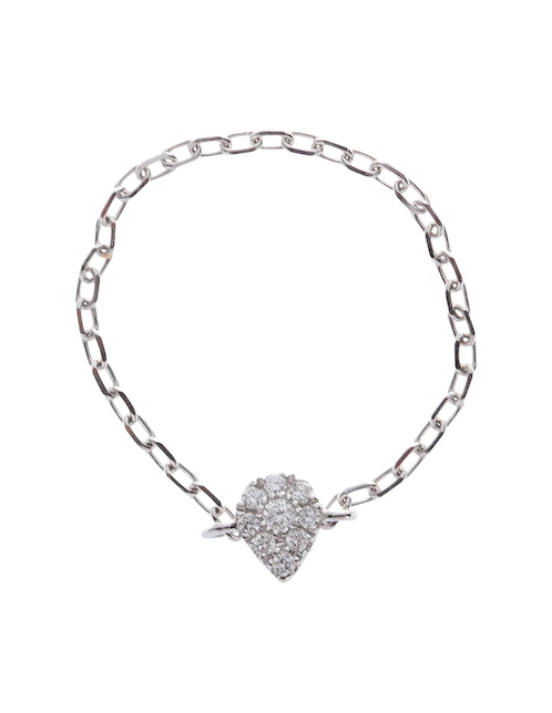 Anillo 18 k de oro blanco diamante mate 1