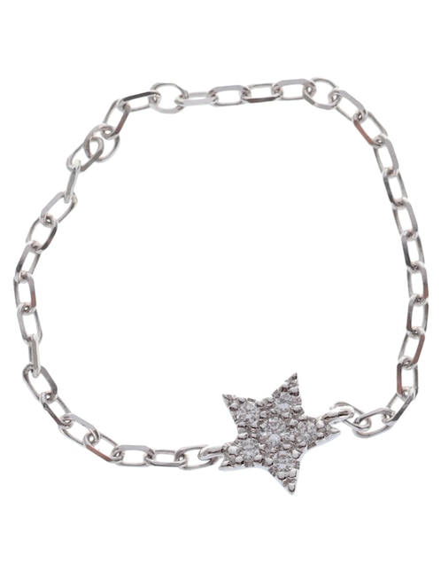 Anillo de estrella 18 k de oro blanco diamante pavé 1