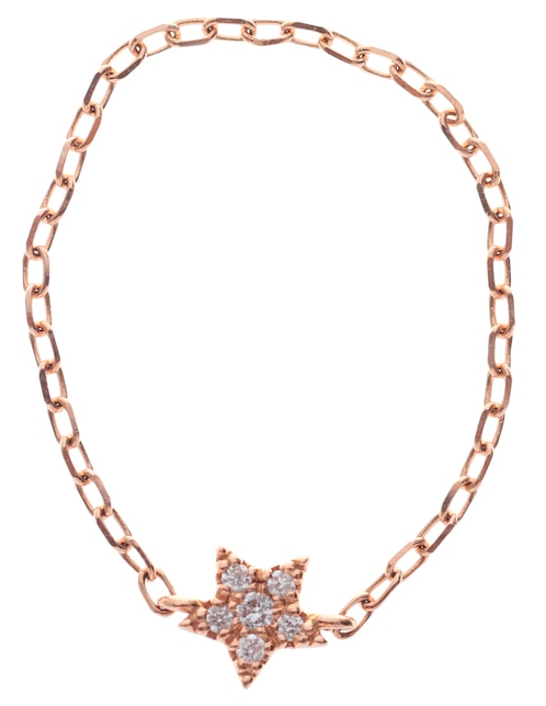 Anillo de estrella 18 k de oro rosa diamante brillante 1