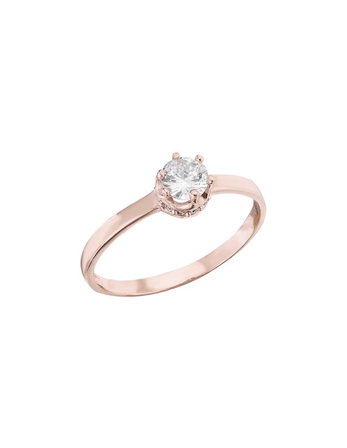 Anillo de compromiso de oro rosa 10 k