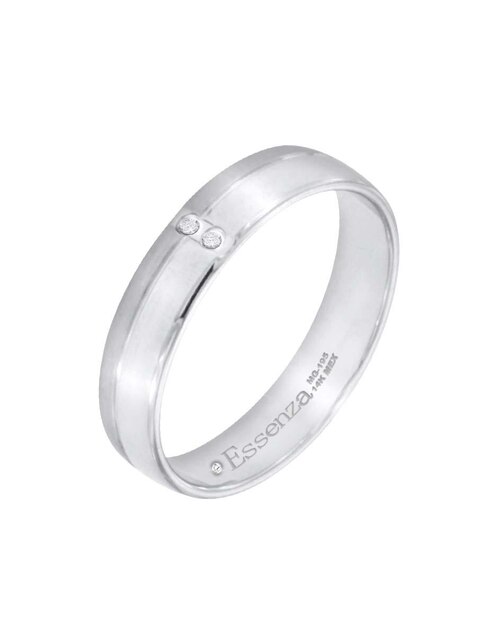 Argolla de oro blanco 14 k Redenta diamante 1