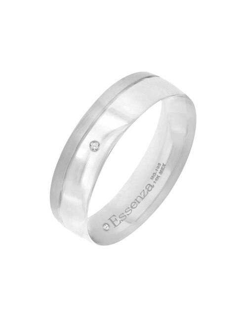 Argolla de oro blanco 14 k Georgina diamante 1