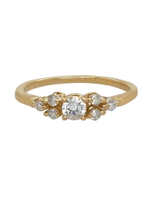 Anillo de compromiso de oro amarillo 14 k diamante 1