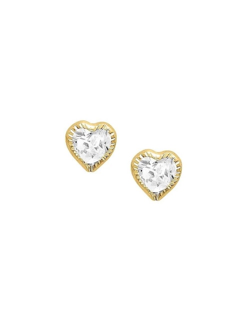 Broqueles de corazón con acabado brillante zirconia 1