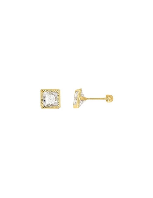 Broqueles Joyería M De Leon con acabado brillante zirconia