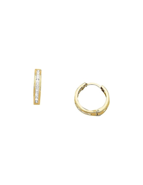 Aretes Joyería M De Leon con acabado brillante zirconia