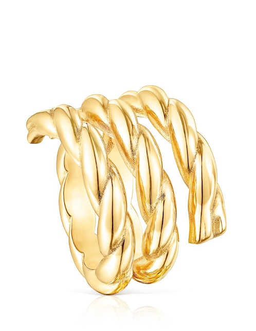 Anillo Tous Twisted de plata vermeil brillante