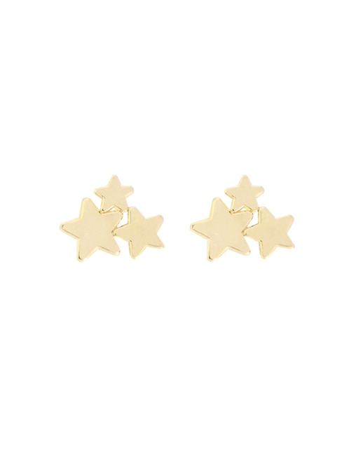 Aretes Broquel de estrella Roca Primavera Verano de oro 14 k