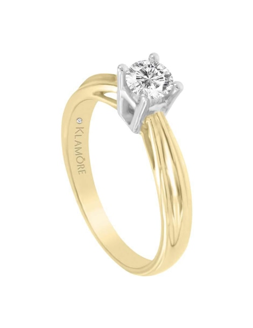 Solitario de oro 14 k Klamore Zaira diamante