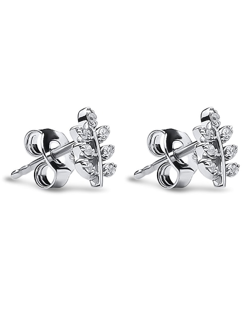 Broqueles Jayda de oro blanco 14 K con acabado brillante