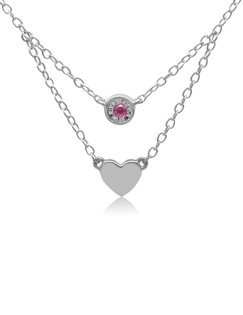 Collar de corazón de oro blanco 14 K 1