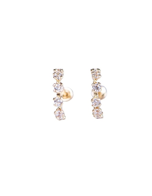 Broqueles Mancini de oro con acabado brillante zirconia