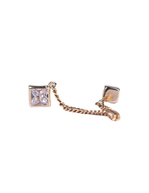Piercing Mancini de oro con acabado brillante zirconia