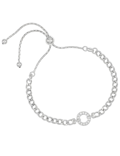 Pulsera Silvex Spa de plata con circonita p 925 con acabado pulido