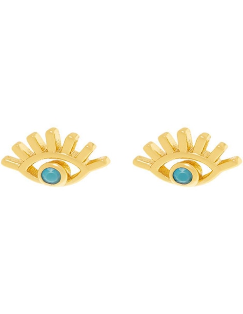Broqueles Parisa Joyería con acabado baño de oro zirconia