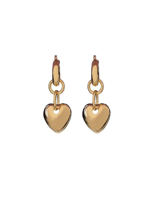 Aretes de corazón Parisa Joyería con acabado baño de oro