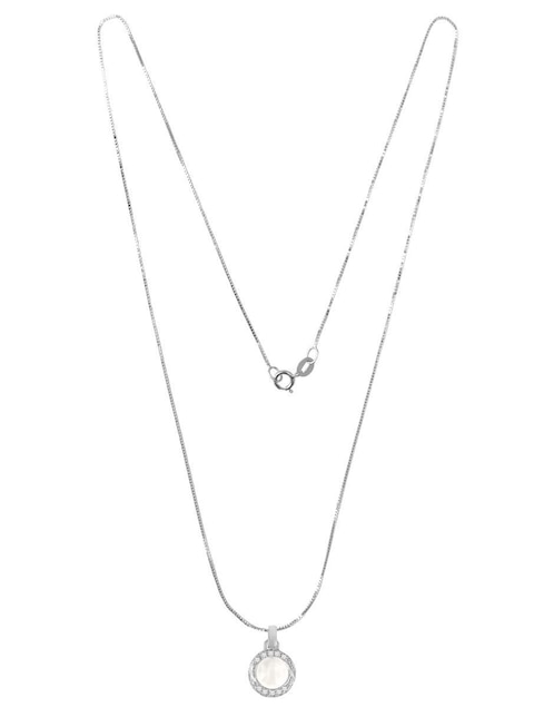 Colgante Y Dije de clásico Fianelli erika de oro blanco 14 K perla y diamante