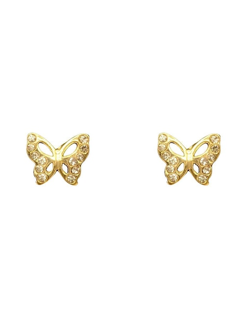Broqueles de mariposa Mancini de oro zirconia