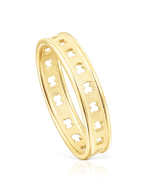Anillo Tous Bear row P 925 de plata vermeil brillante