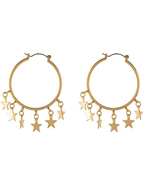 Arracadas de estrella Parisa Joyería con acabado baño de oro zirconia