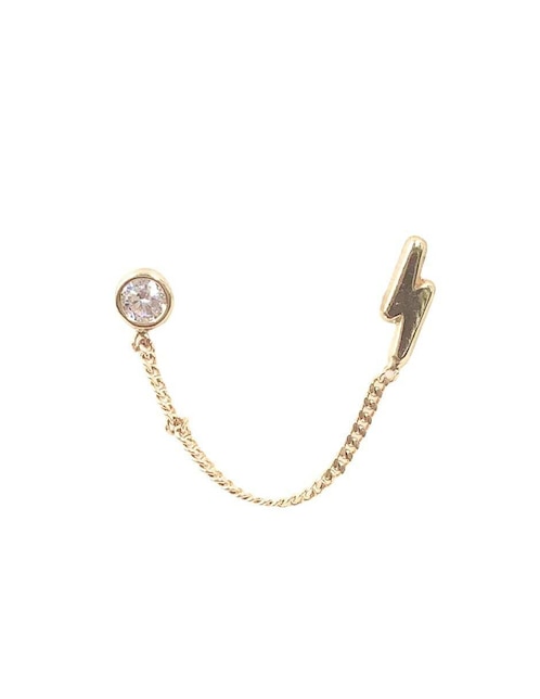 Piercing Mancini de oro con acabado brillante zirconia