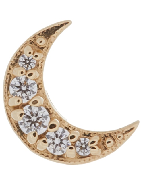 Piercing de media luna Ero Jewelry de oro con acabado lustre zirconia