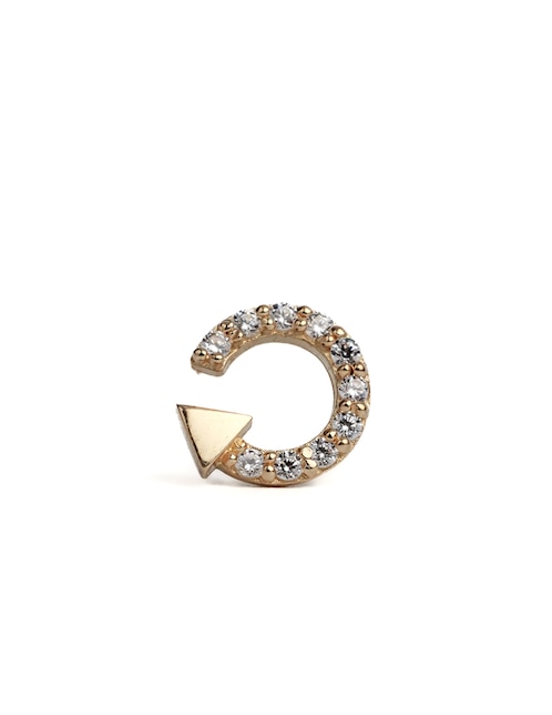 Piercing de flecha de oro con acabado brillante zirconia 1
