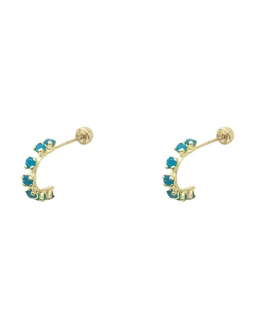 Broqueles Mancini de oro con acabado brillante zirconia