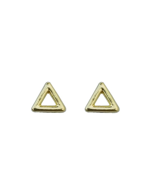 Broqueles triangulares Punto Metálico de oro con acabado brillante