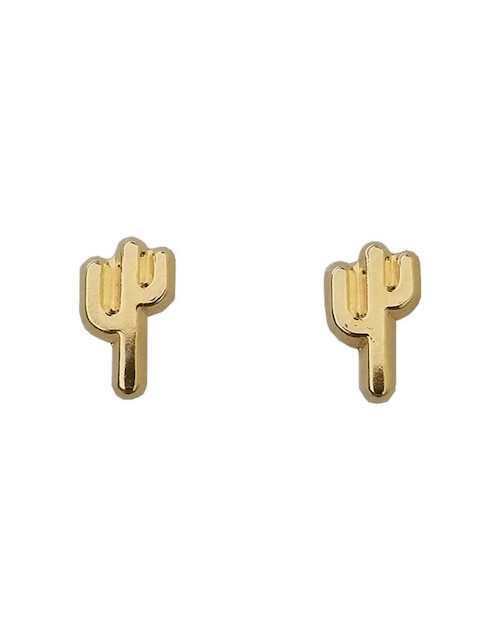 Broqueles de cactus Punto Metálico de oro con acabado brillante