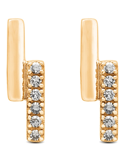 Broqueles Diama de oro con acabado pavé diamante 1