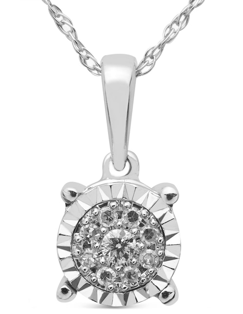 Collar Con Dije Jayda De Oro Blanco Con Diamante 14 k Acabado Brillante